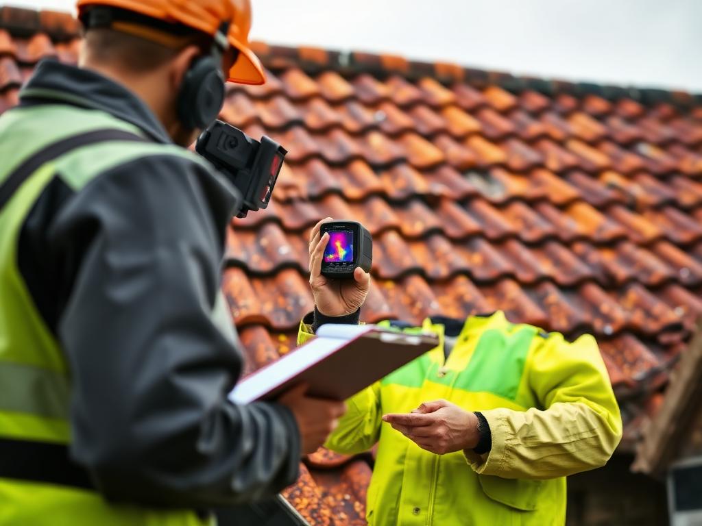 Visuele dakcontrole op locatie